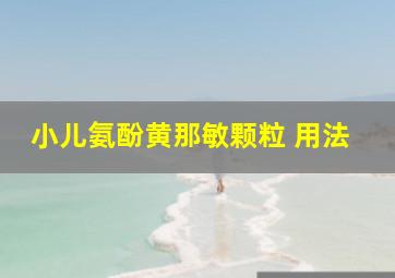 小儿氨酚黄那敏颗粒 用法